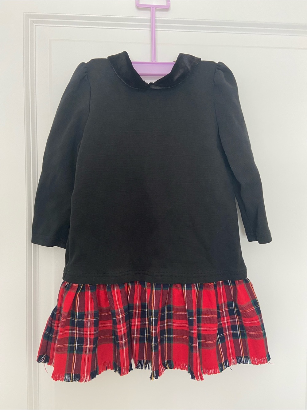 Polo by Ralph Lauren Black Top with Red Plaid Skirt